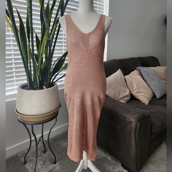 FCT With Love Pointelle Knit Tank Dress. Nude. Size Medium. New. - Picture 2 of 10
